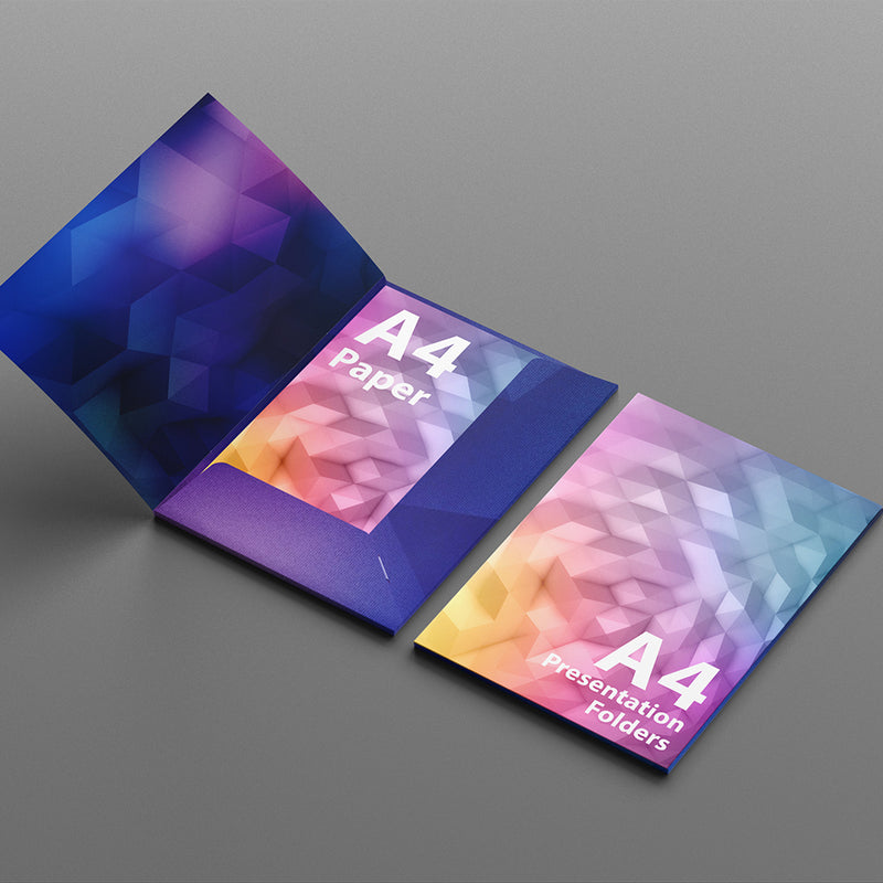 A4 Double Sided Interlocking Presentation Folders on 350gsm with Gloss Lamination on Both Sides
