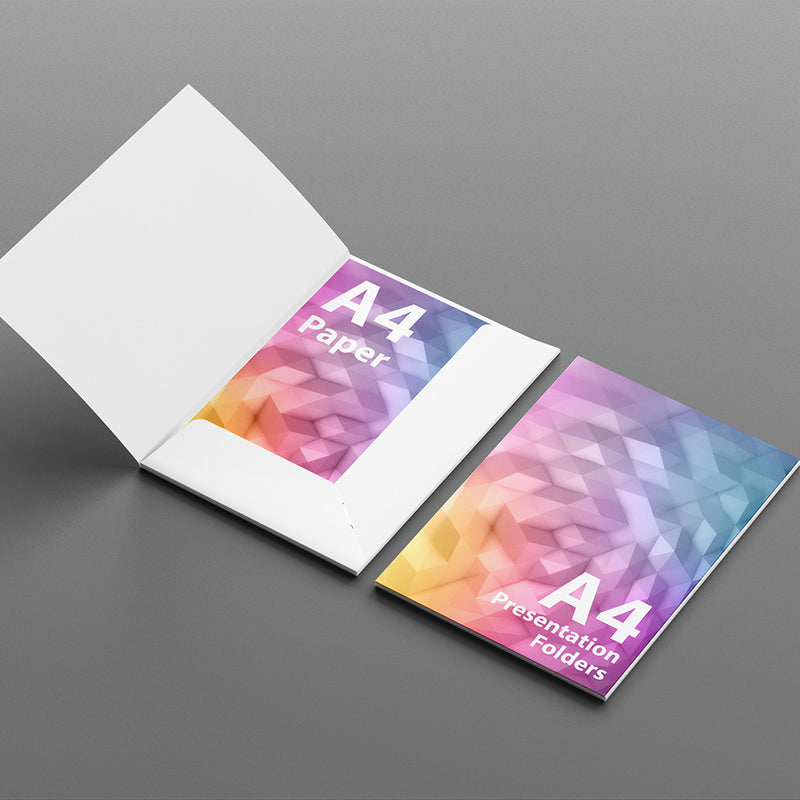 A4 Single Sided Interlocking Presentation Folders on 350gsm with Gloss Lamination on the Outside ONLY