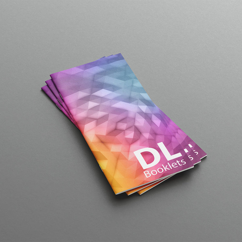 DL Saddle Stitched Booklets on 135gsm Throughout